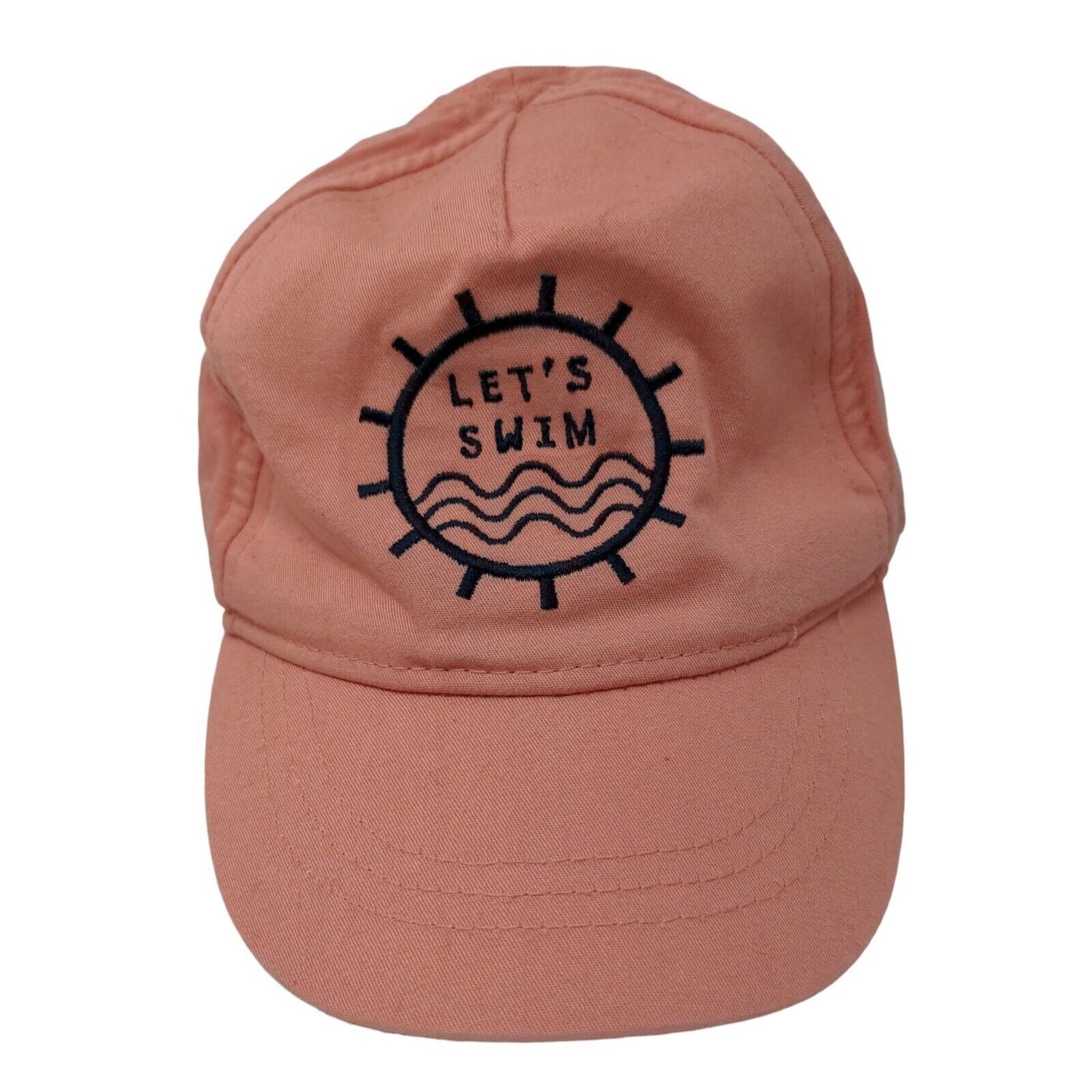 Unbranded Girl's Stretchy Hat Pink Embroidered Let's Swim Logo