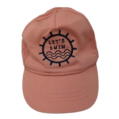 Unbranded Girl's Stretchy Hat Pink Embroidered Let's Swim Logo