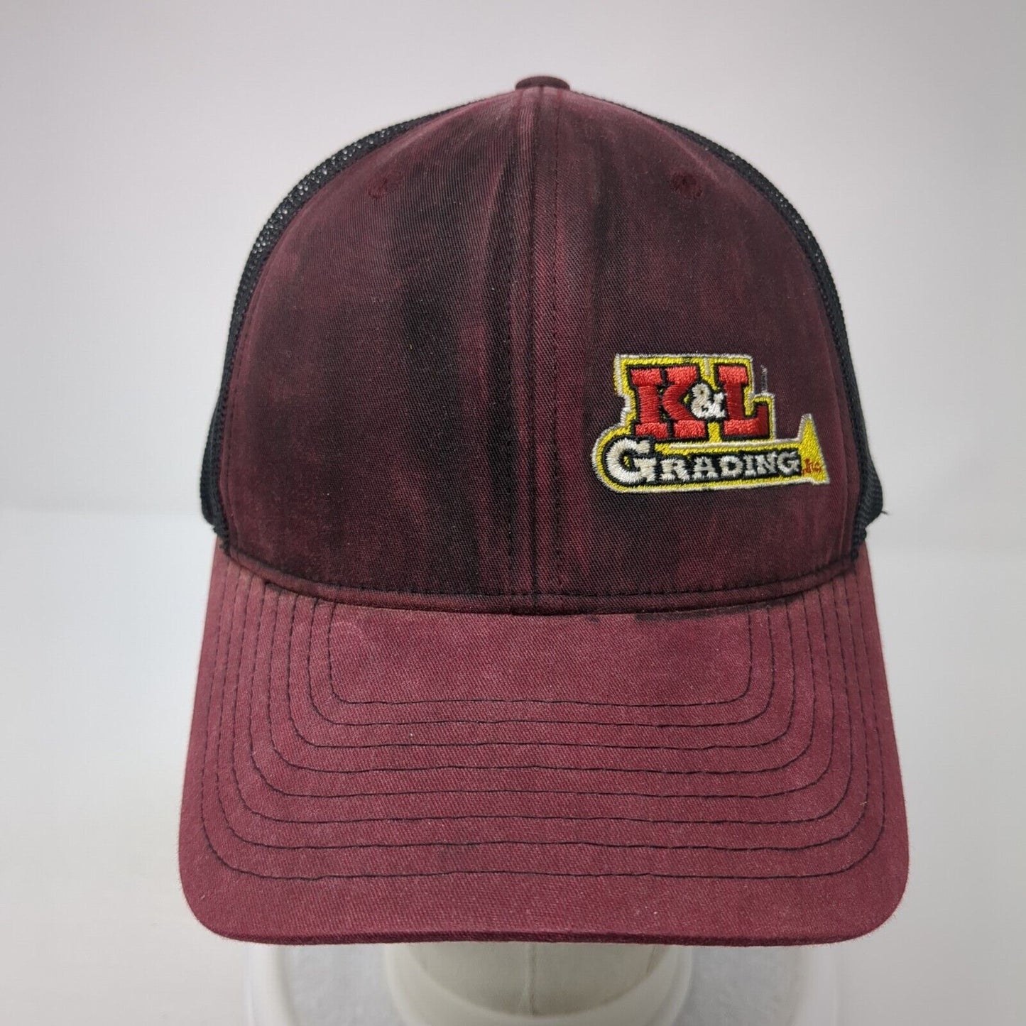 K&L Grading LLC Snapback Trucker Hat Red One Size Adjustable Mesh Richardson