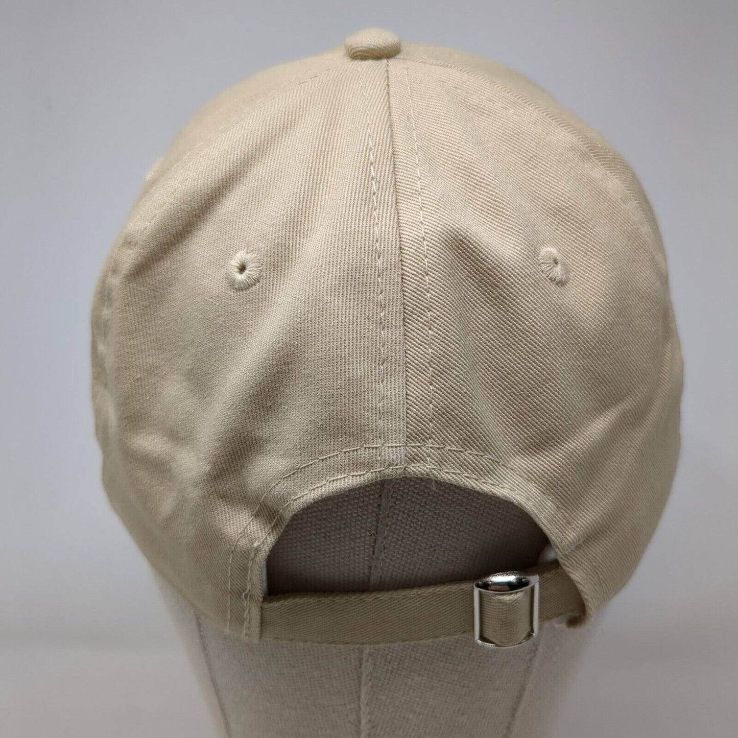 Pinners Slideback Hat Tan OSFA Adjustable Embroidered Vented Holes 6 Panel