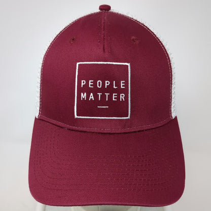Sevenly Trucker Hat Red One Size People Matter Mesh Back Snapback Cotton Poly