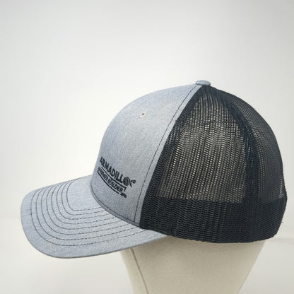 Richardson Trucker Hat Gray One Size Snapback Mesh Armadillo Premier Builder