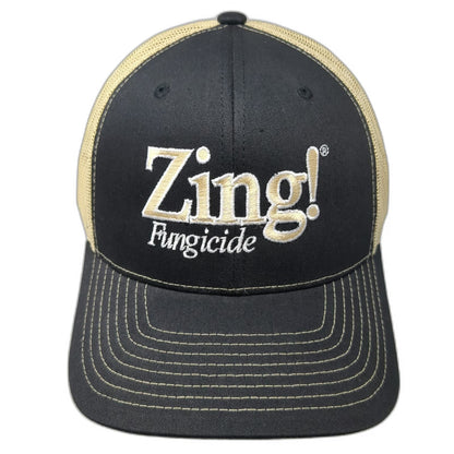 Richardson Trucker Hat Black Beige One Size Zing Fungicide Gowan USA Snapback