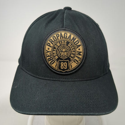 Obey 5 Panel Black Hat One Size Snapback Propaganda MFG 89 Worldwide Dissent