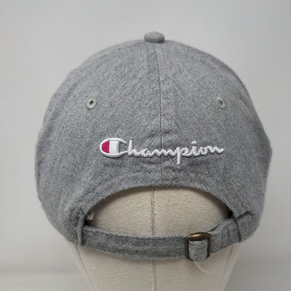 Champion C Logo Slideback Hat Solid Gray OSFA Adjustable Embroidered
