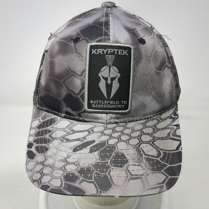 Kryptek Baseball Cap Gray One Size Camo Typhon Spartan Patch Strapback hat
