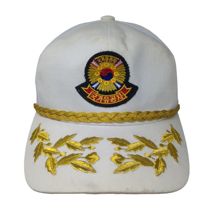 Unbranded Snapback Trucker Hat White Medium Adjustable Mesh Back 6 Panel Rope