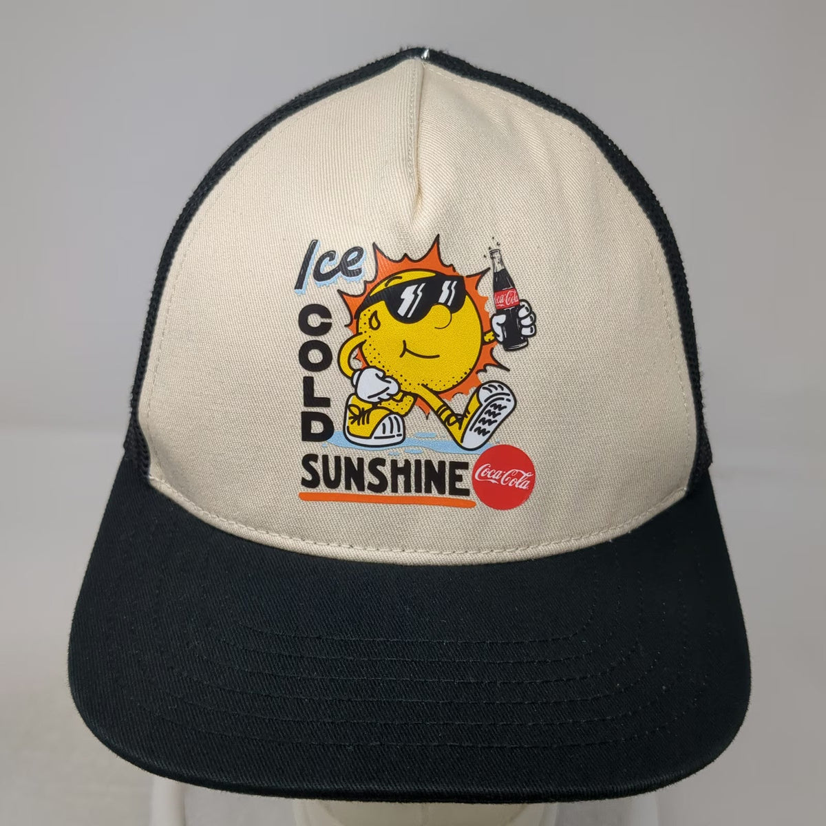 American Eagle Trucker Hat Black One Size Coca-Cola Ice Cold Sunshine Snapback