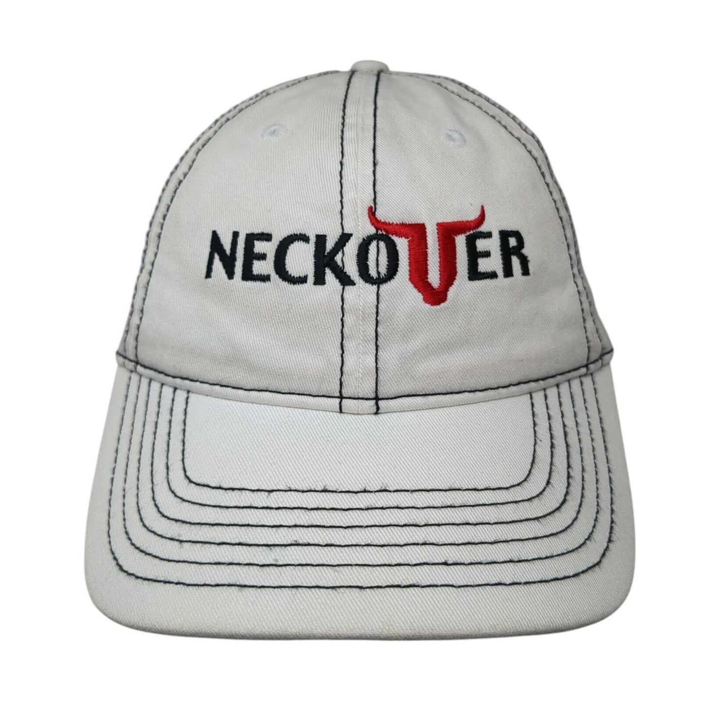 Neckover Bull Tuff Strapback Hat White One Size Adjustable 6 Panel