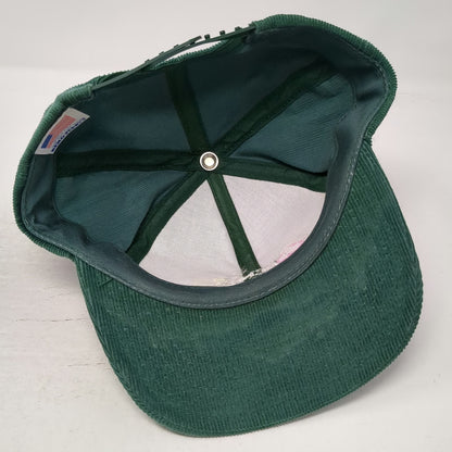 Ben & Jerry's Snapback Hat Green One Size Corduroy Made in USA Vermonts Finest