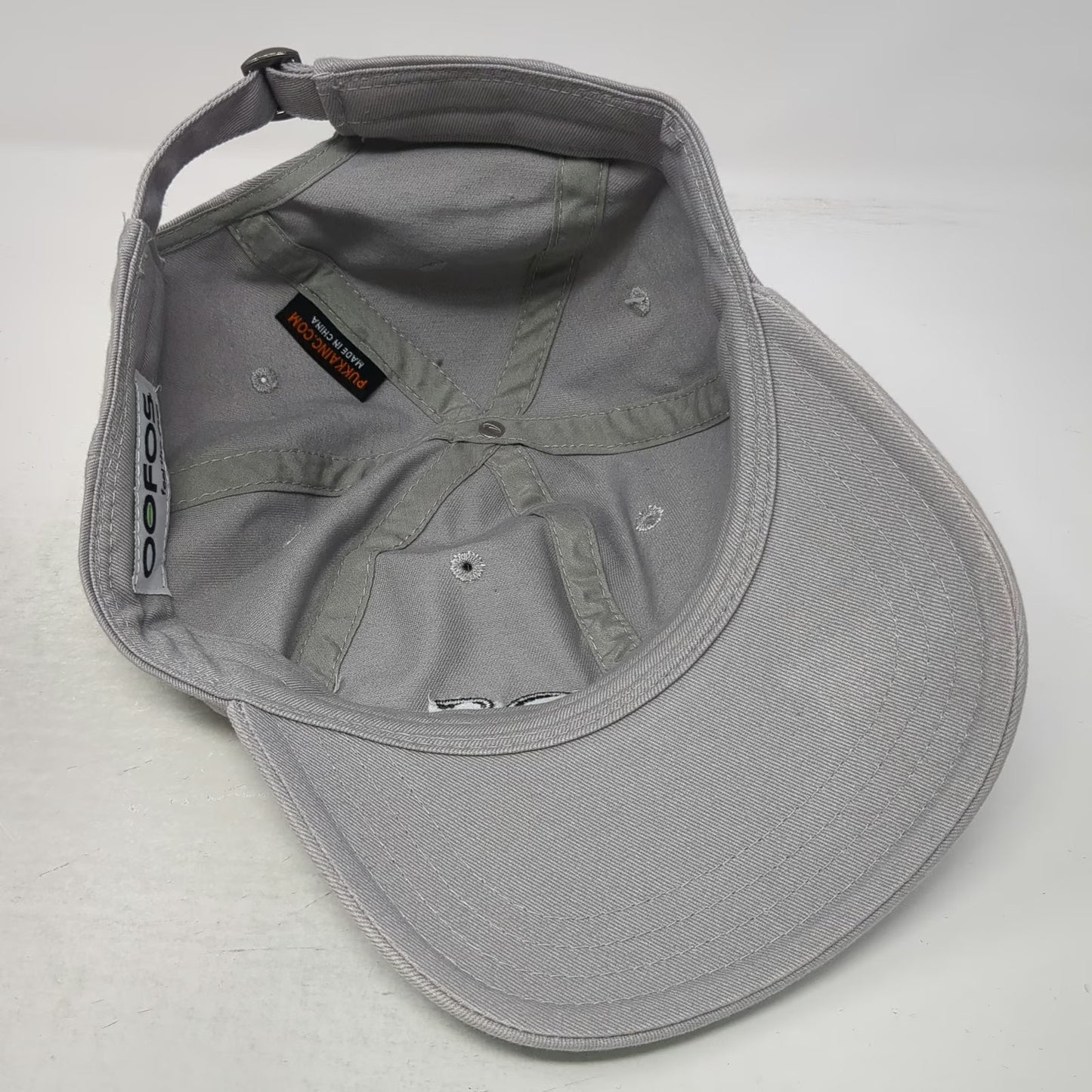 Pukka OOFOS Baseball Cap Gray One Size Adjustable Embroidered Logo Cotton Hat