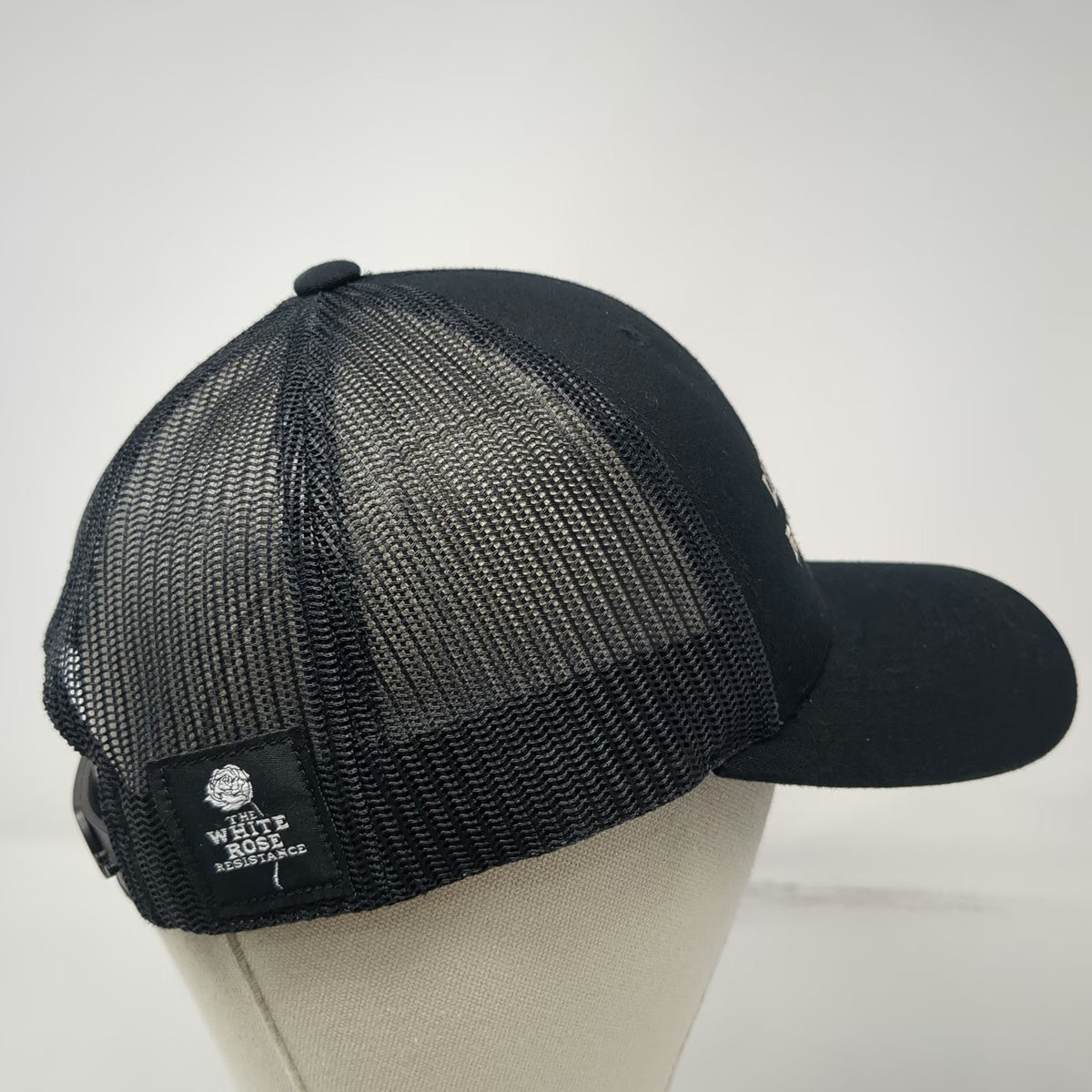 Yupoong The Classics Trucker Hat Black One Size White Rose Resistance Life Hat