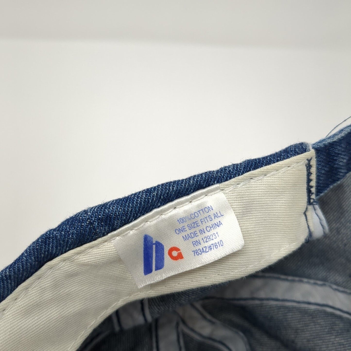 T21F Slideback Hat Blue One Size Adjustable Embroidered Denim 6 Panel