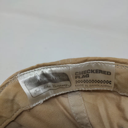 NASCAR Checkered Flag Men's Strapback Hat Tan Ford Racing Embroidered Logo