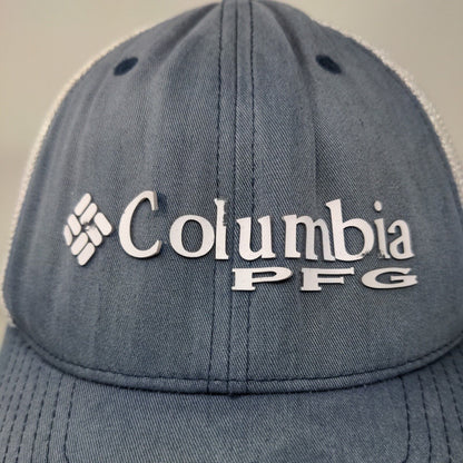 Columbia PFG Fitted Mesh Back Trucker Hat Blue One Size Colorblock Flexfit