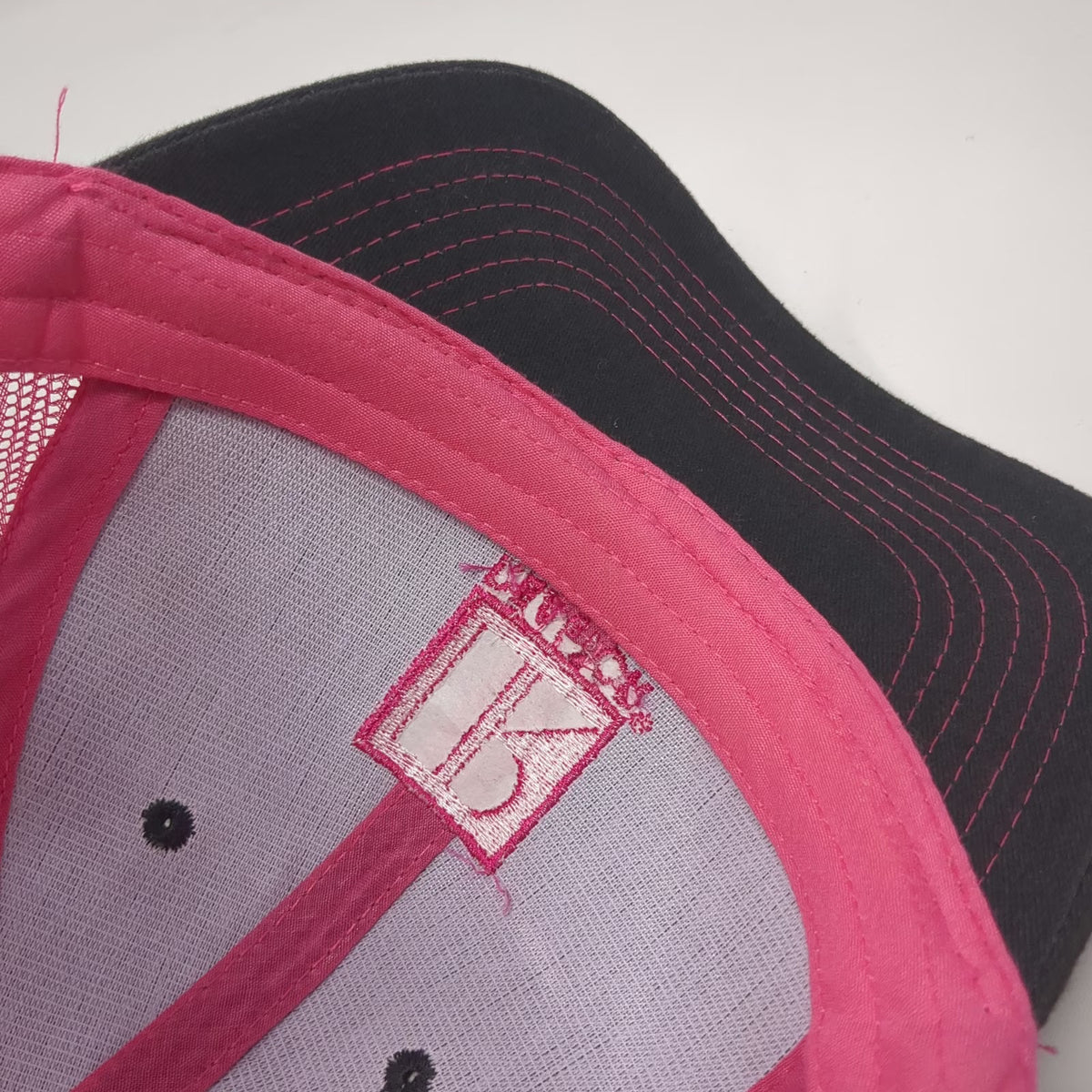 HitWear Realtor Trucker Hat Black Pink One Size Mesh Snapback Contrast Stitch