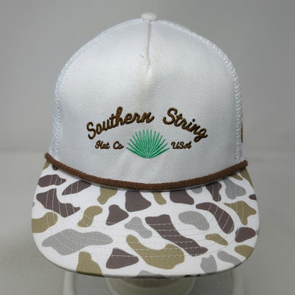 Southern String White One Size Trucker Hat Barefoot Country Music Fest Camo Mesh