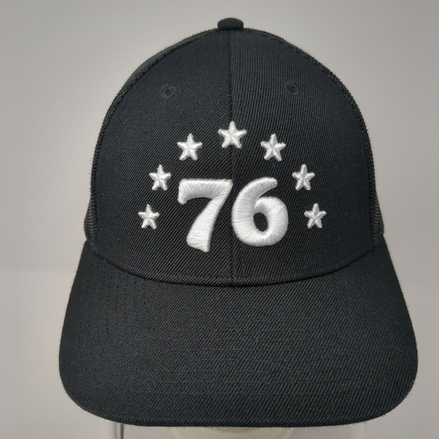 76 Snapback Trucker Hat Black One Size Mesh Back Embroidered Local