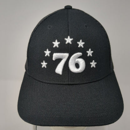 76 Snapback Trucker Hat Black One Size Mesh Back Embroidered Local