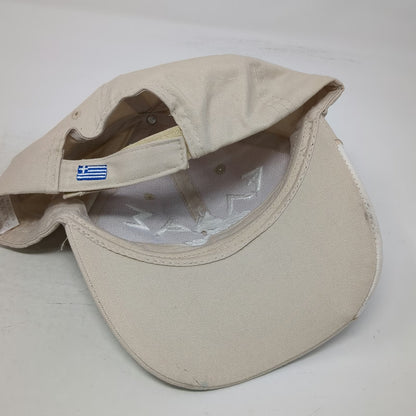 Greece National Team Beige Cap One Size Strapback Greek Flag Embroidered Hat