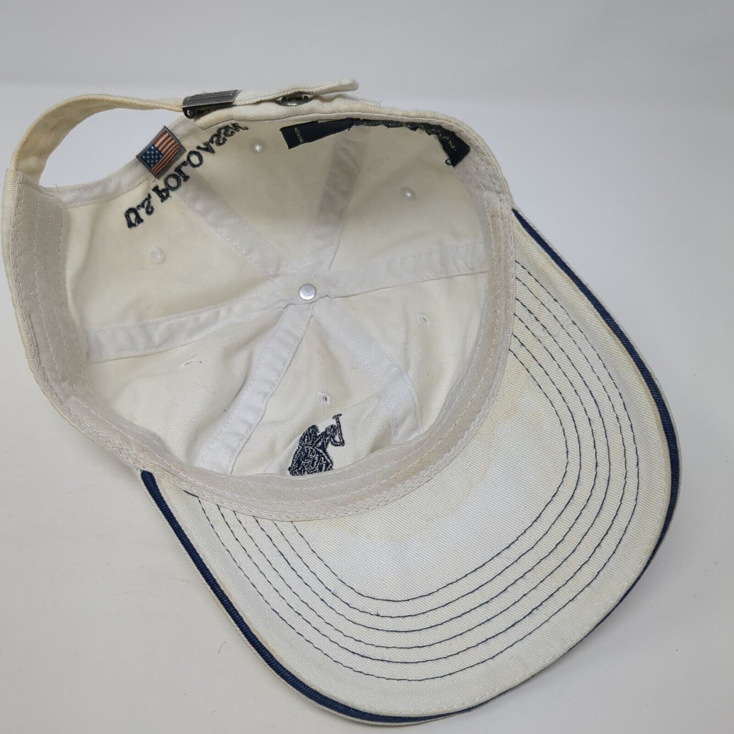 U.S. Polo Assn. Slideback Hat White Cream One Size Adjustable Embroidered