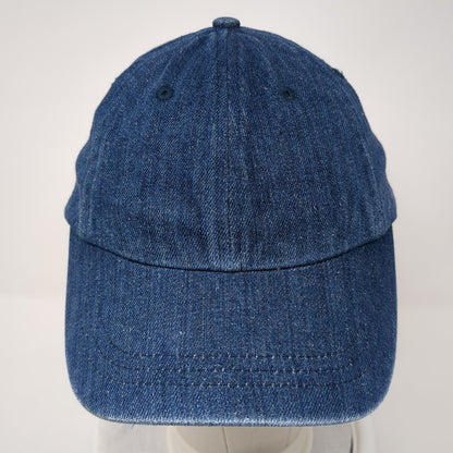 Unbranded Strapback Hat Solid Blue One Size Adjustable Denim Blank