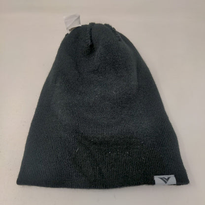 Unbranded Men's Knit Beanie Hat Cap Black Red Striped Pom Pom A Ramblers Logo