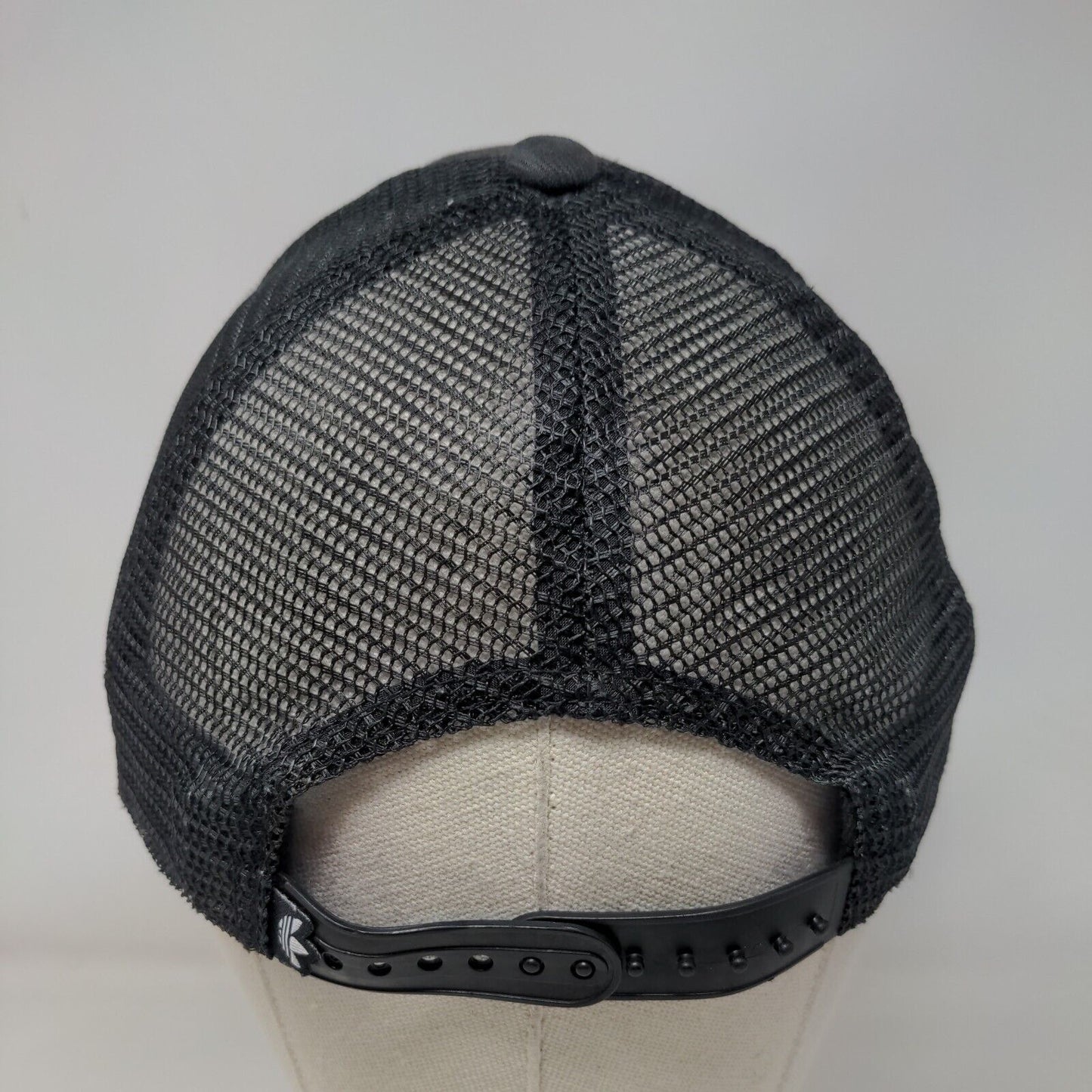 Adidas Trefoil Snapback Mesh Back Trucker Hat Black One Size 6 Panel