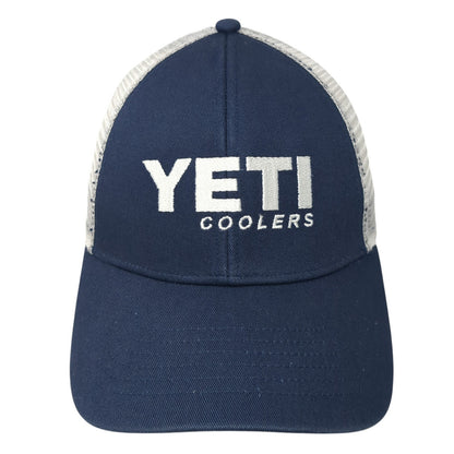 YETI Coolers Snapback Trucker Hat Blue One Size Adjustable Embroidered Mesh Back