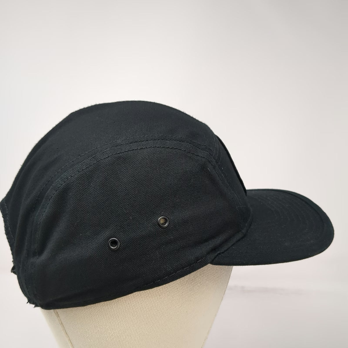 OTTO 5 Panel Black One Size Hat Teatonic Kombucha Mountain Logo Patch Strapback