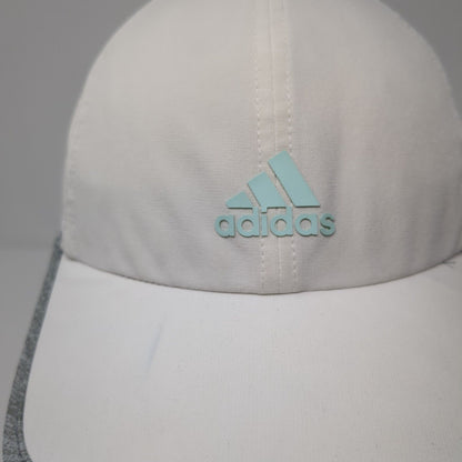Adidas 3 Stripes Climalite Strapback Hat White One Size Gray Trim