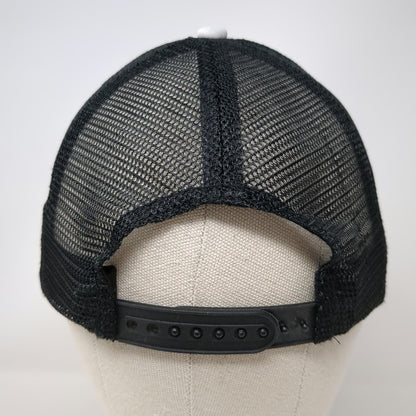 District Trucker Hat Black One Size Mesh Back The Hinge Wine Cellar Graphic