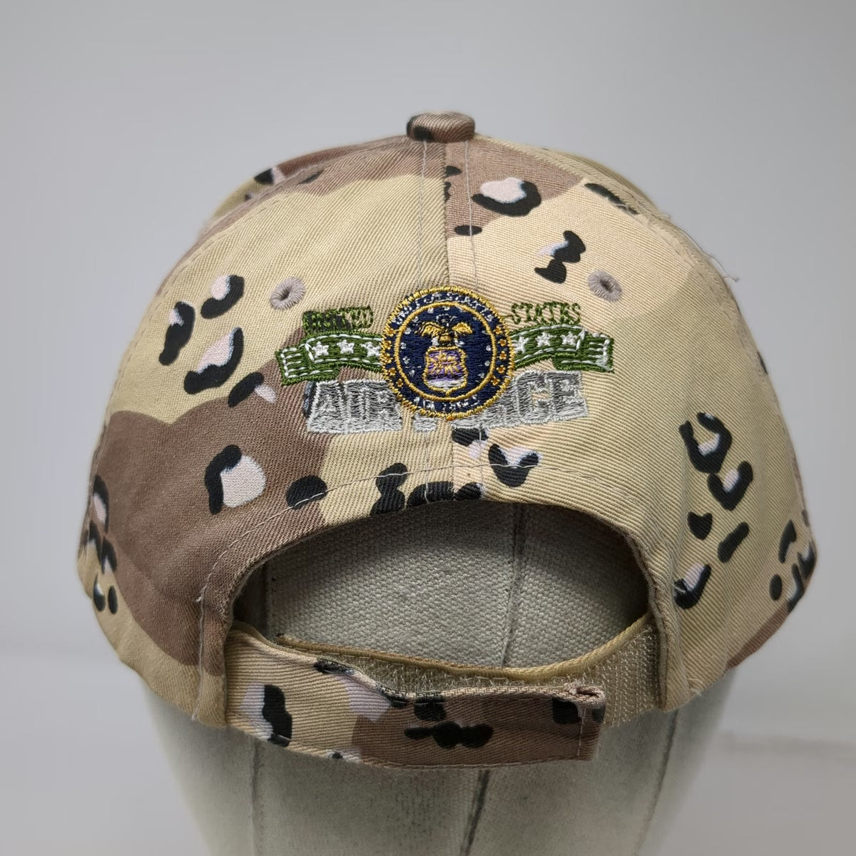 August Sportswear US Air Force Baseball Cap Beige One Size Desert Camo Logo Hat