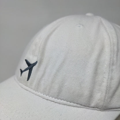 Airplane Travel More Slideback Hat White OSFM Adjustable Embroidered