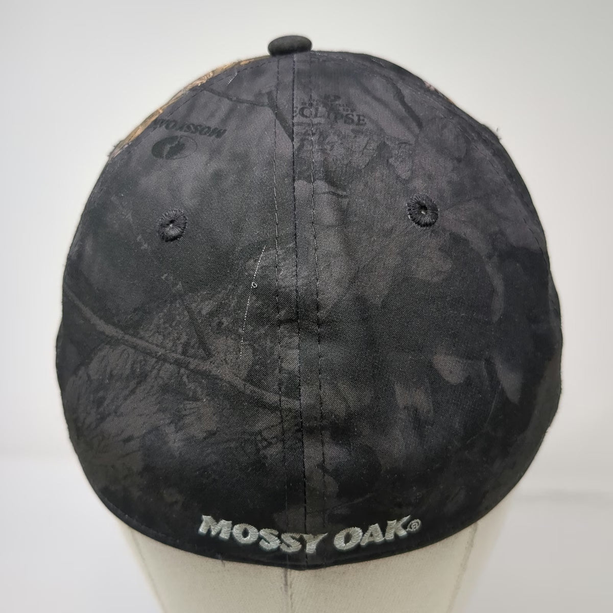 Mossy Oak Baseball Cap Black M Stretch Fit Break-Up Eclipse Camo Tree Hat