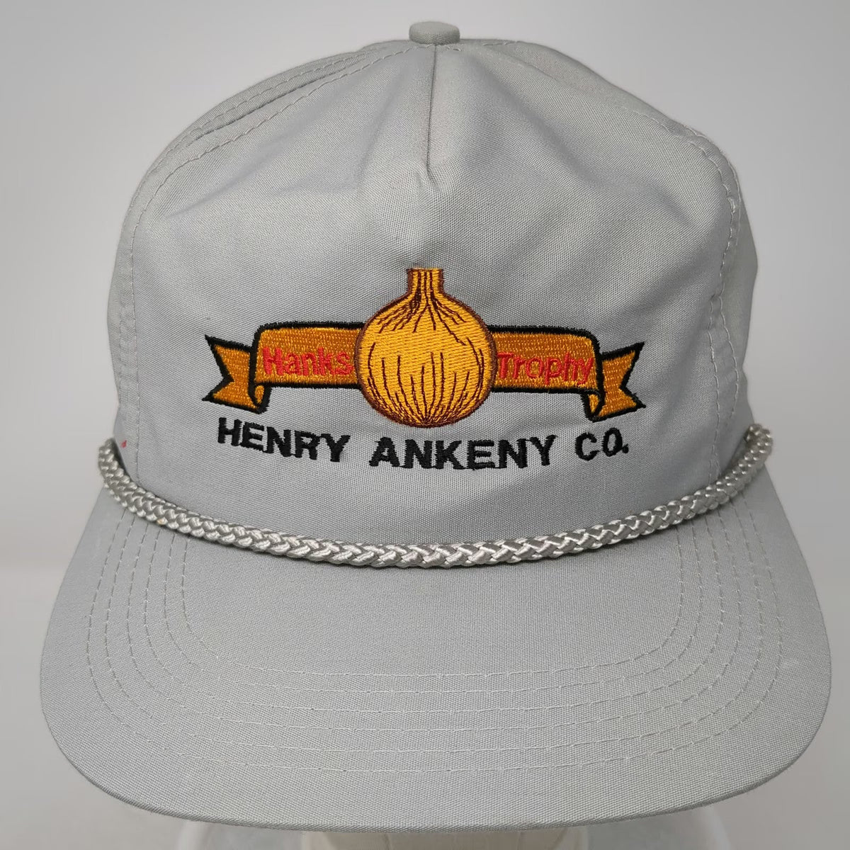 Head To Toe 5 Panel Gray Hat One Size Rope Henry Ankeny Co. Hanks Trophy Onion