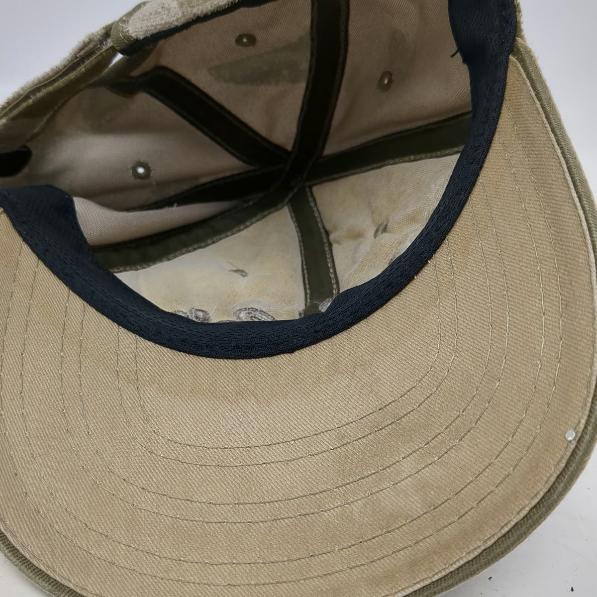 Cabela's Baseball Cap Beige One Size Camo Embroidered Strapback Hat Script Logo