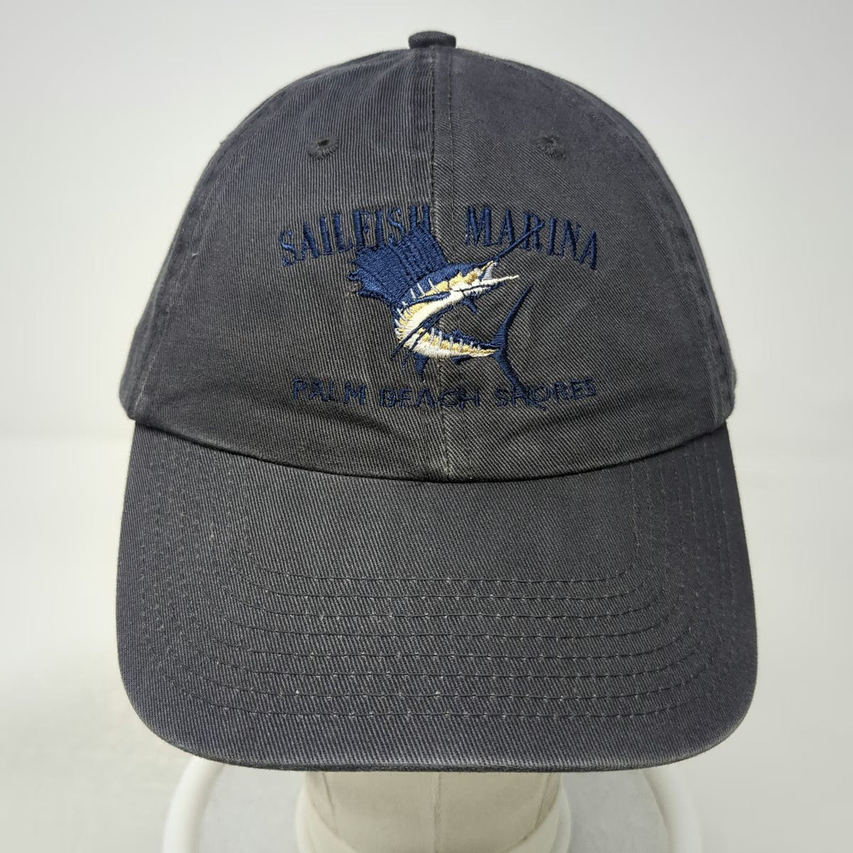 Attitude 101 Sailfish Marina Palm Beach Shores Gray Baseball Cap One Size Hat