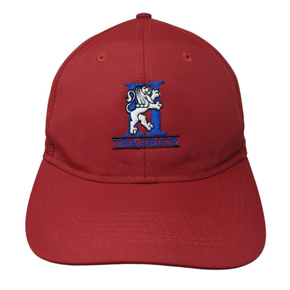 The Deuce Strapback Hat Red One Size Embroidered American Dry Goods