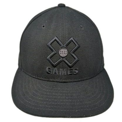 New Era X Games Black Snapback Hat One Size Flat Brim Structured Globe Logo