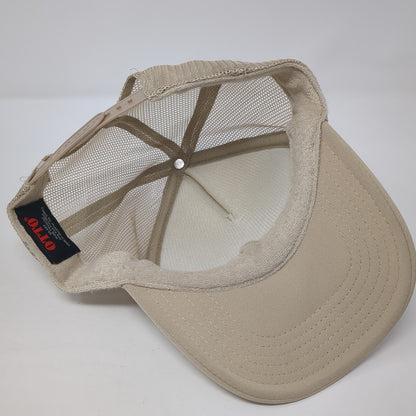 Alpha Chi Snapback Trucker Hat Brown One Size Adjustable Mesh Back Rope Otto