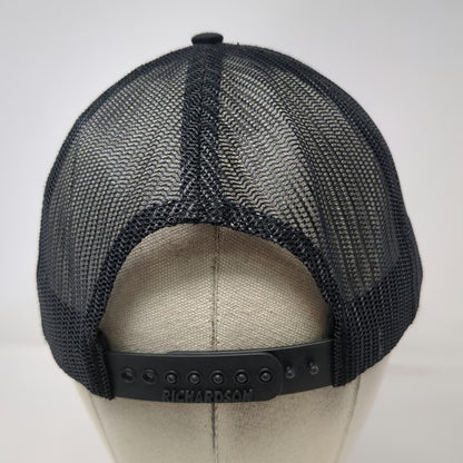 Richardson Trucker Hat Black Blue One Size Mesh Back Snapback Pfister Logo