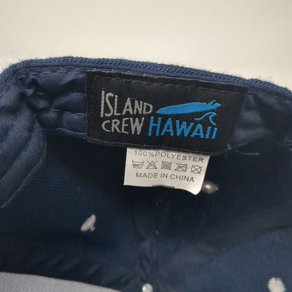 Hawaii HI Strapback Hat Blue One Size Adjustable Embroidered Island Crew