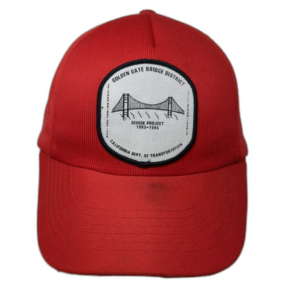 Red 5 Panel Hat One Size Golden Gate Bridge District Redeck Project Snapback CA