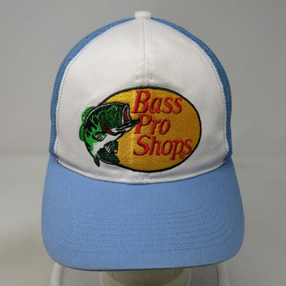 Bass Pro Shops Trucker Hat Blue One Size Bass Fish Patch Mesh Back Snapback