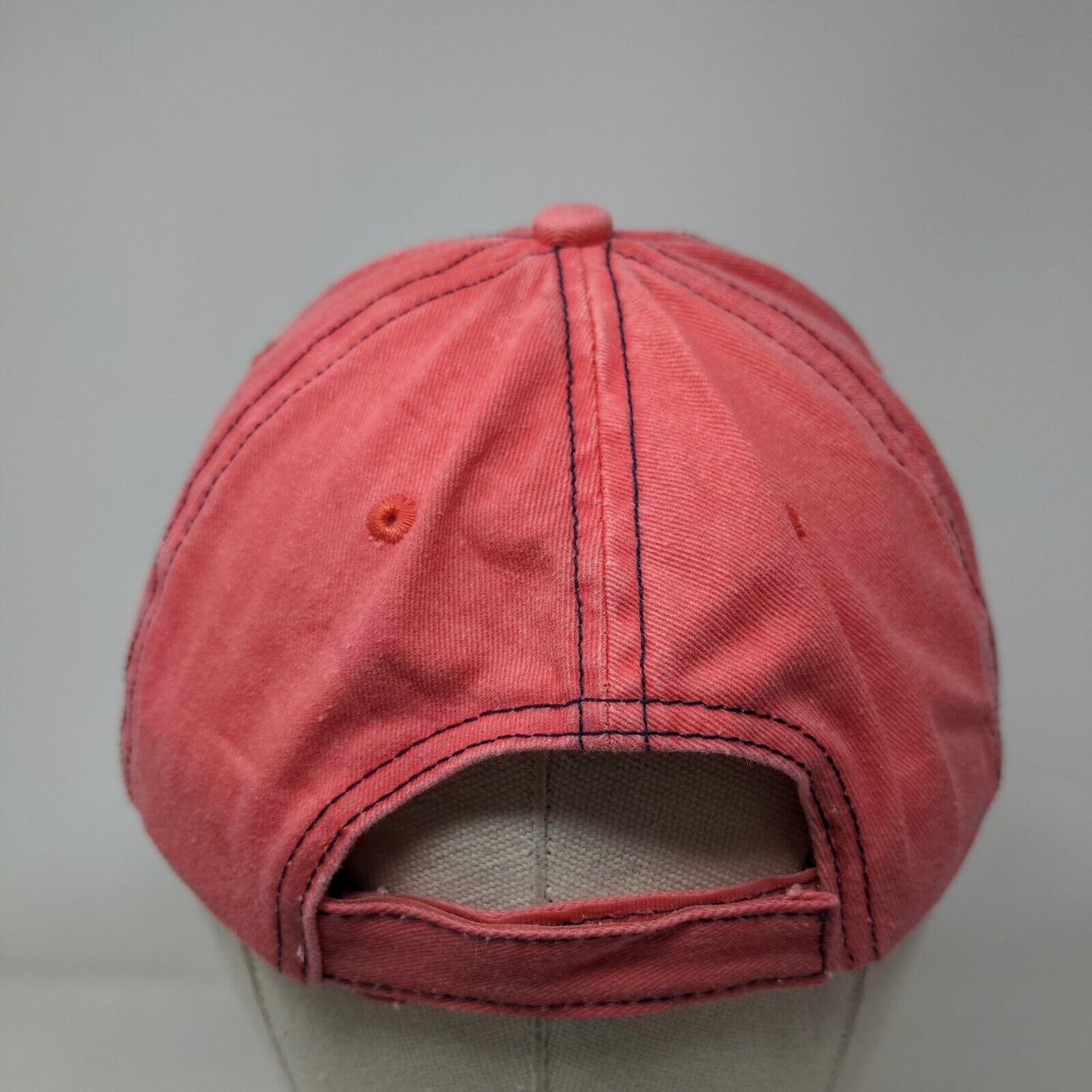 Myrtle Beach South Carolina Livin' Salty Strapback Hat Pink OSFA Embroidered