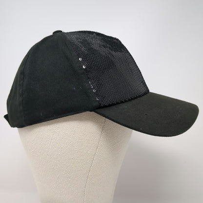 K Accessories 5 Panel Hat Black One Size Sequin Front Strapback Recycled Cap
