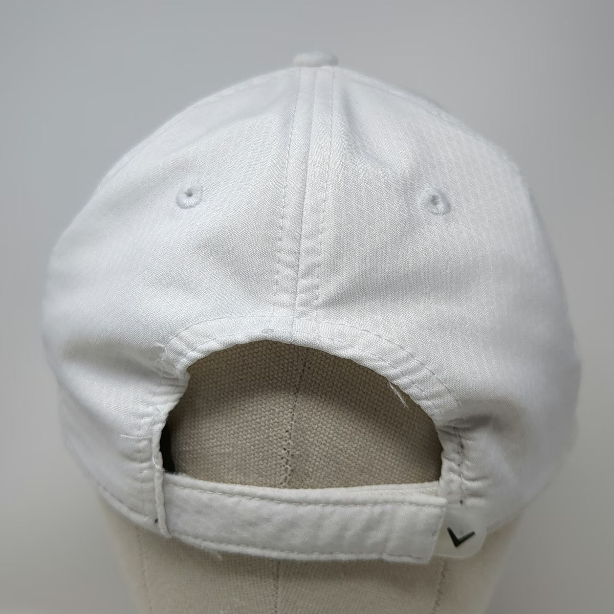 Callaway Baseball Cap White One Size Side Logo Curved Brim Contrast Stitch Hat