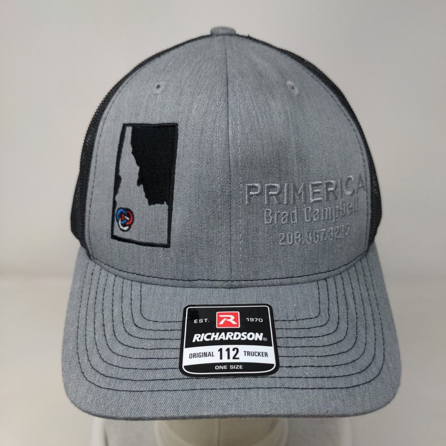 Primerica Brad Campbell Snapback Trucker Hat Gray One Size Adjustable Richardson
