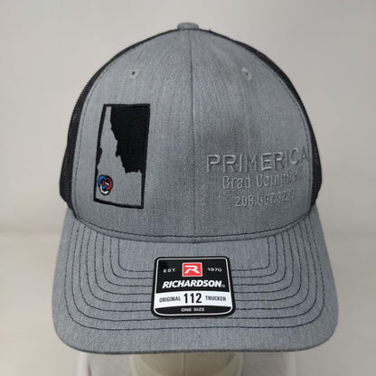 Primerica Brad Campbell Snapback Trucker Hat Gray One Size Adjustable Richardson